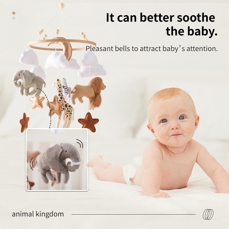 ホット販売北欧手作りフェルトジャングルサファリベビーベッドモ - Baby Nursery Mobile のレビューと価格