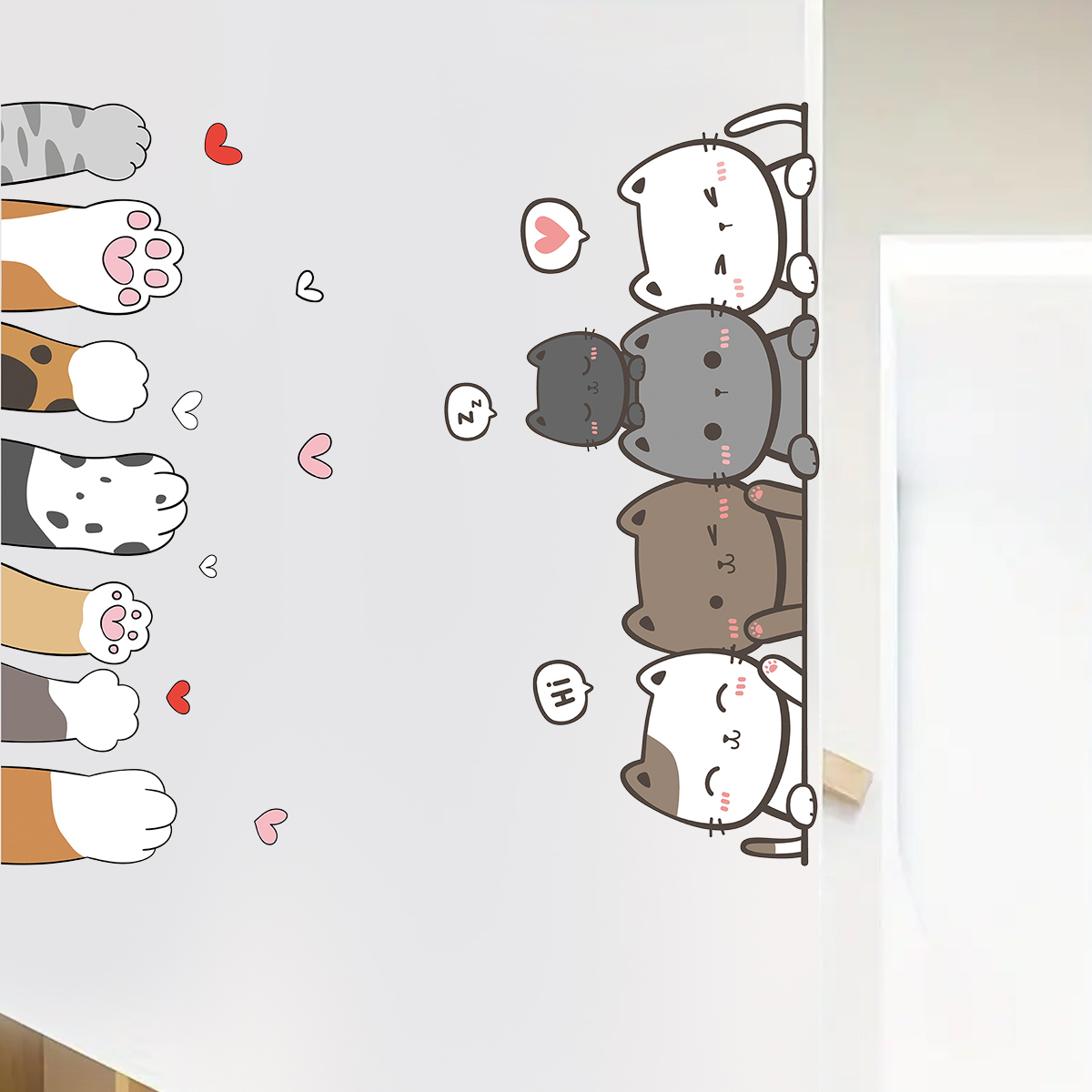 1Pc 漫画かわいい猫の爪子供の部屋のドアの壁のステッカー寝 - Baby Nursery Package のレビューと価格